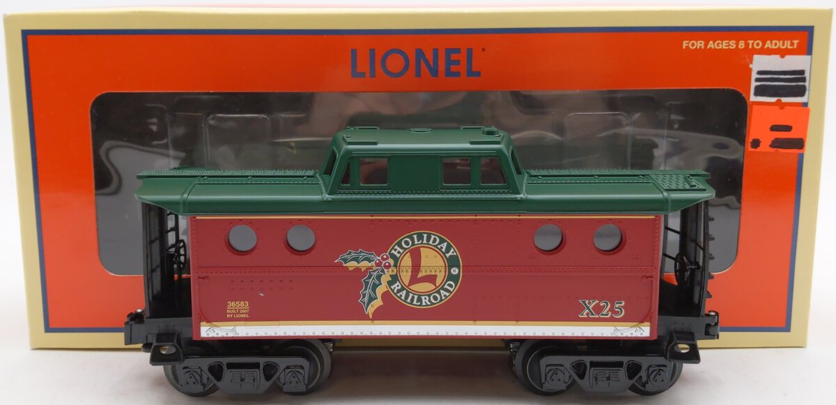 Lionel 6-36583 O Gauge Christmas Porthole Caboose #25 EX/Box