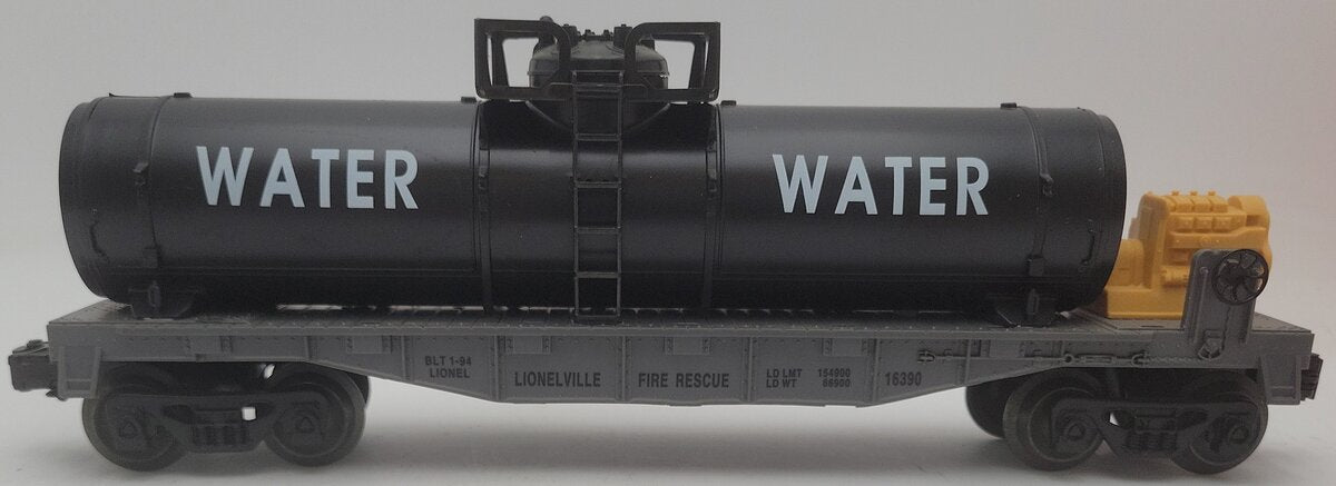 Lionel 6-16390 O Gauge Lionelville Fire Rescue Flatcar w/Water Tank EX/Box