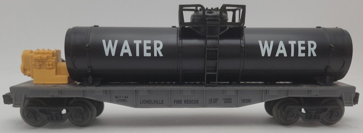 Lionel 6-16390 O Gauge Lionelville Fire Rescue Flatcar w/Water Tank EX/Box