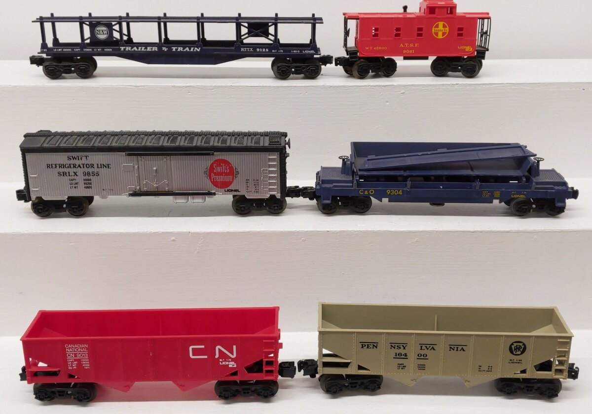 Lionel O Gauge Freight Cars 6-9304, 6-16400, 6-9061, 6-9855, 6-9125, 6-9013 [6] VG