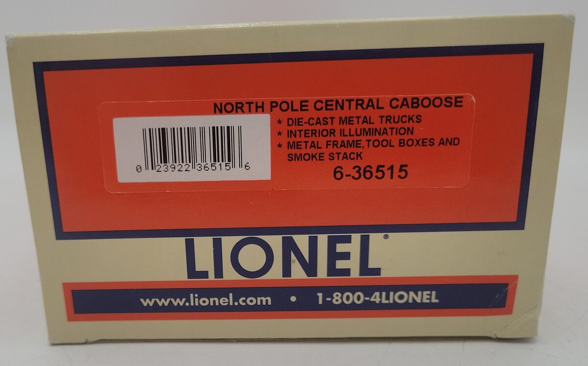 Lionel 6-36515 O gauge North Pole Central Happy Holidays Caboose EX/Box