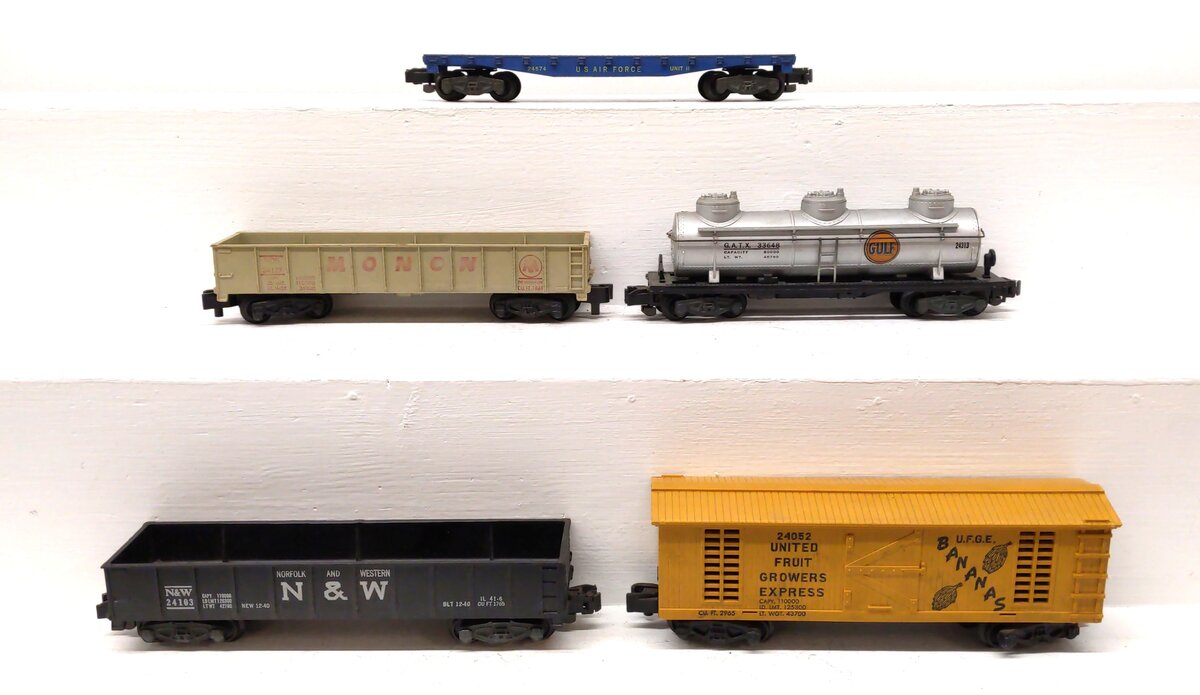 American Flyer S Gauge Vintage Freight Cars: 24052,24127,24103, 24574, 33648 [5] VG
