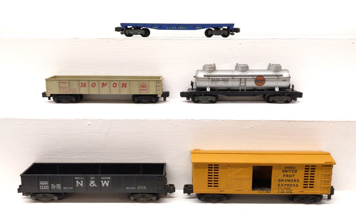 American Flyer S Gauge Vintage Freight Cars: 24052,24127,24103, 24574, 33648 [5] VG