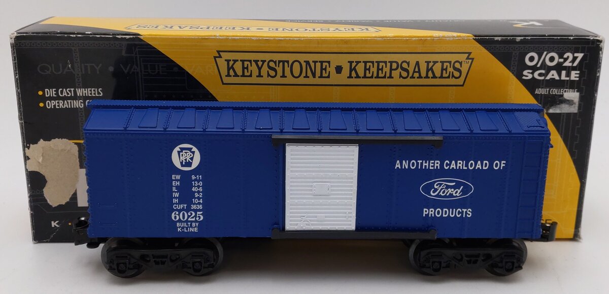 K-Line K5154003 O Gauge Pennsylvania Railroad Ford Boxcar #6025 EX/Box