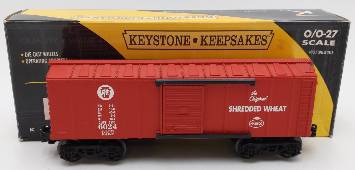 K-Line K515505 O Gauge PRR Nabisco Shredded Wheat Boxcar #6024 EX/Box