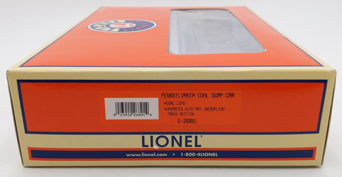 Lionel 6-26891 O Gauge Pennsylvania Operating Coal Dump Car #573998 EX/Box
