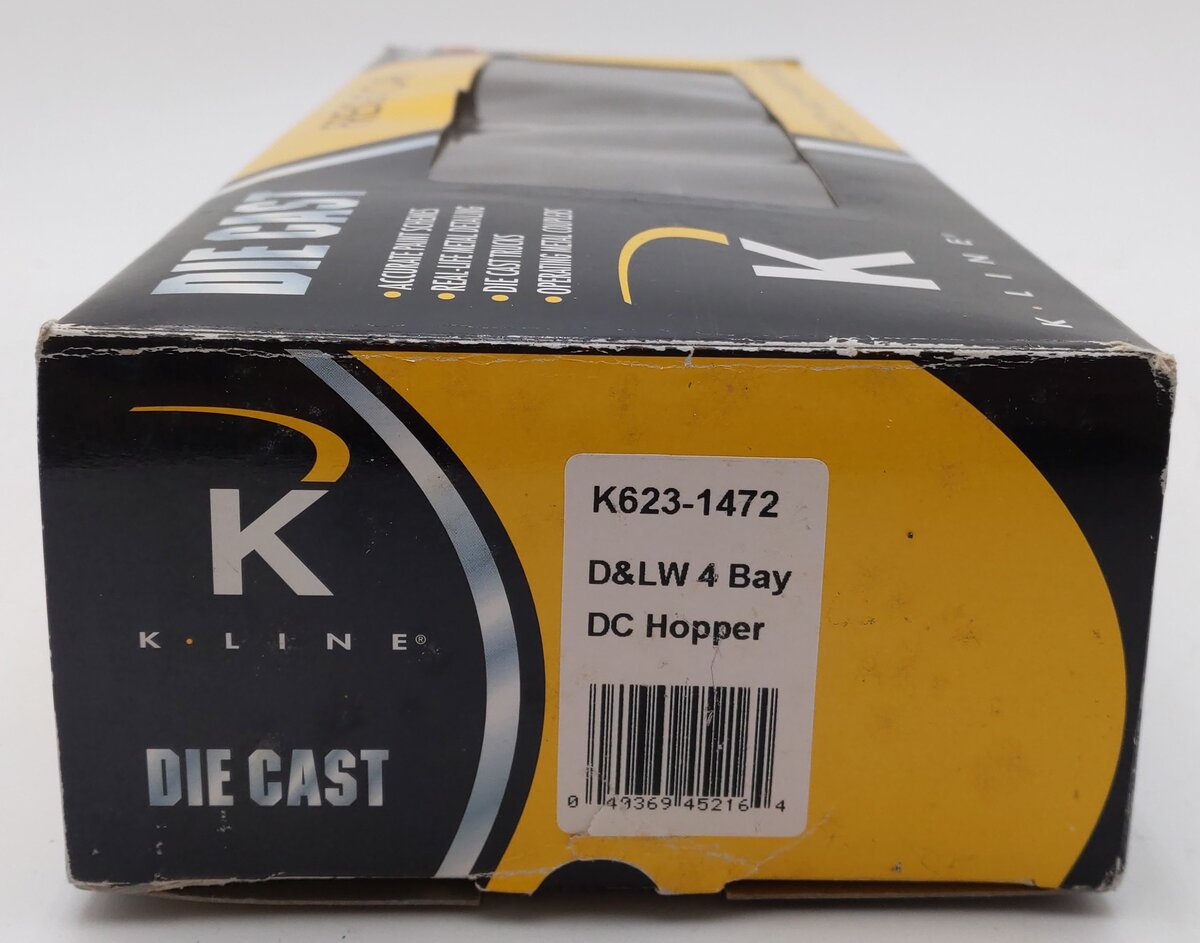 K-Line K623-1472 O Delaware, Lackawanna & Western 4-Bay Hopper w/ Load #84024 EX/Box