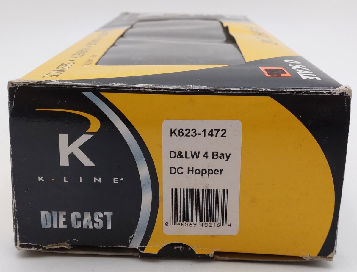 K-Line K623-1472 O Delaware, Lackawanna & Western 4-Bay Hopper w/ Load #84024 EX/Box