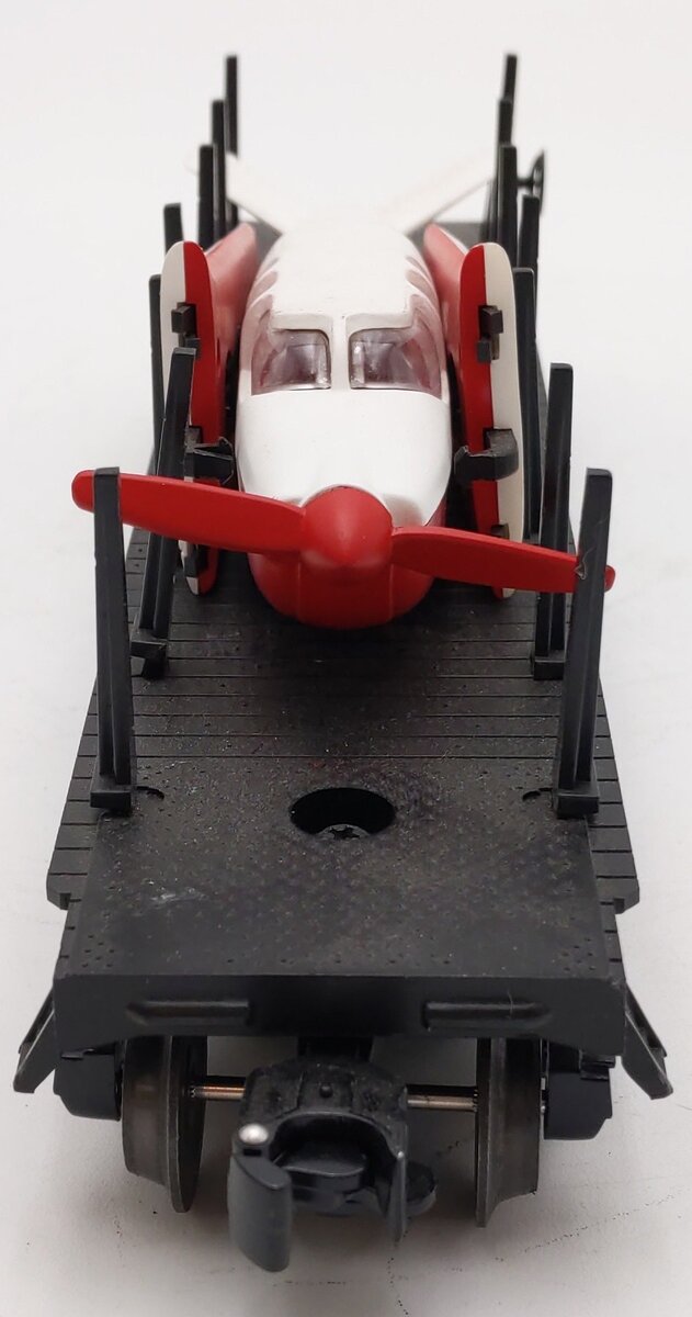 Lionel 6-29462 O Gauge 6500 PWC Flatcar w/Airplane White & Red VG/Box