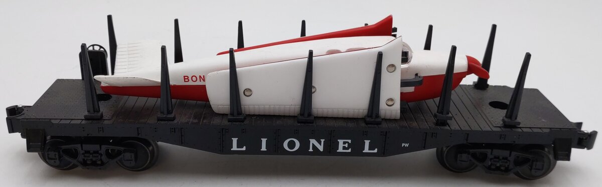 Lionel 6-29462 O Gauge 6500 PWC Flatcar w/Airplane White & Red VG/Box