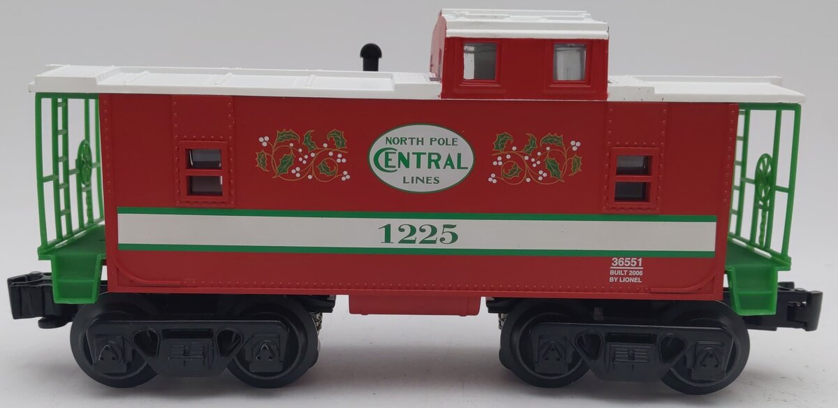 Lionel 6-36551 O Gauge Illuminated Christmas Cabooose #1225 EX/Box