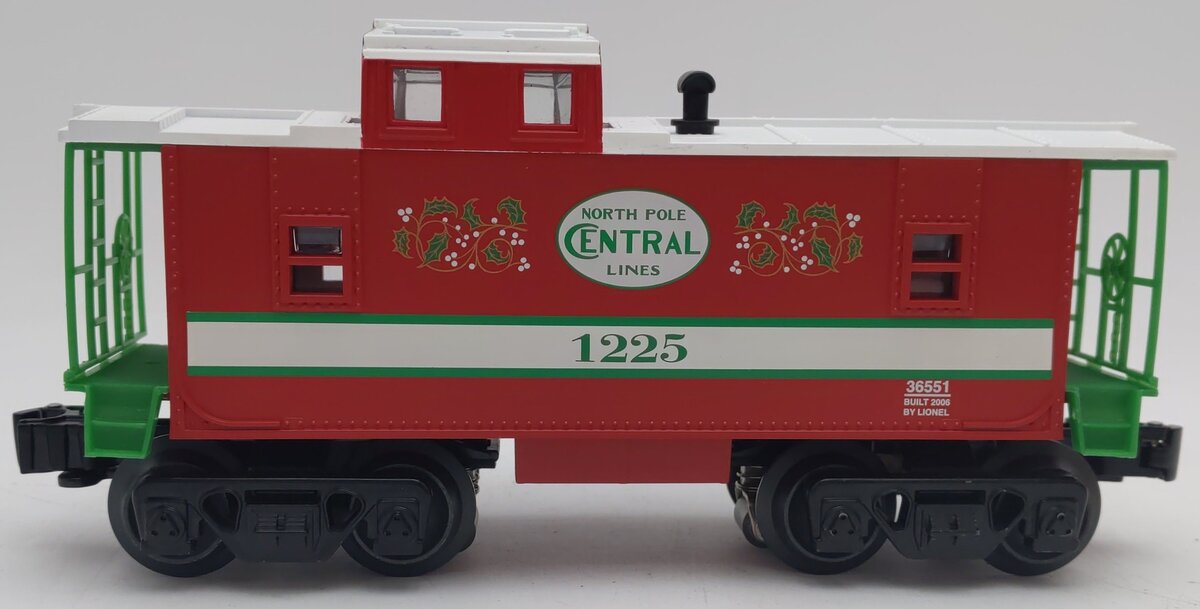 Lionel 6-36551 O Gauge Illuminated Christmas Cabooose #1225 EX/Box