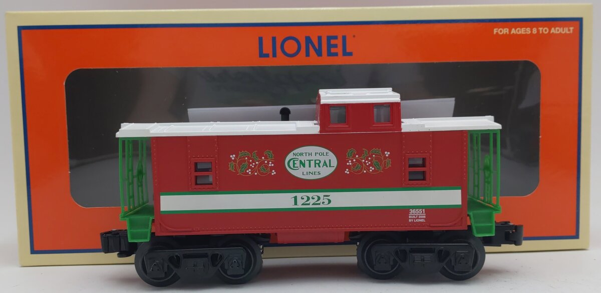 Lionel 6-36551 O Gauge Illuminated Christmas Cabooose #1225 EX/Box