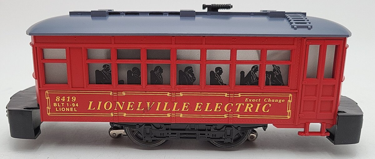 Lionel 6-18419 O Gauge Lionelville Red Operating Trolley #8419 EX/Box
