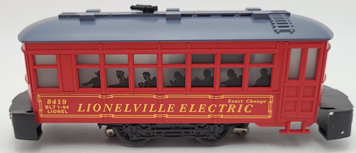 Lionel 6-18419 O Gauge Lionelville Red Operating Trolley #8419 EX/Box