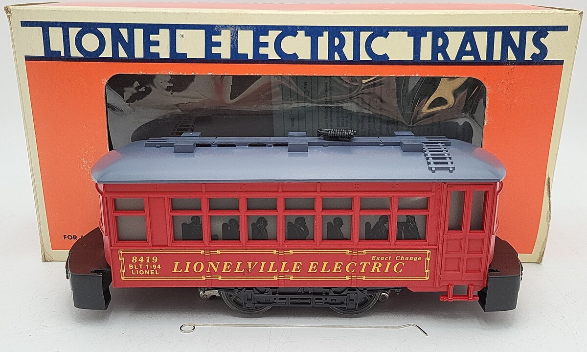 Lionel 6-18419 O Gauge Lionelville Red Operating Trolley #8419 EX/Box