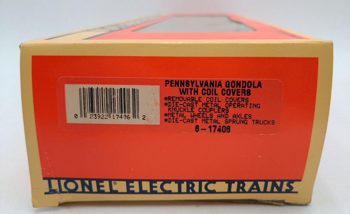 Lionel 6-17406 O Gauge Pennsylvania Gondola W/ Coil Covers #385405 EX/Box