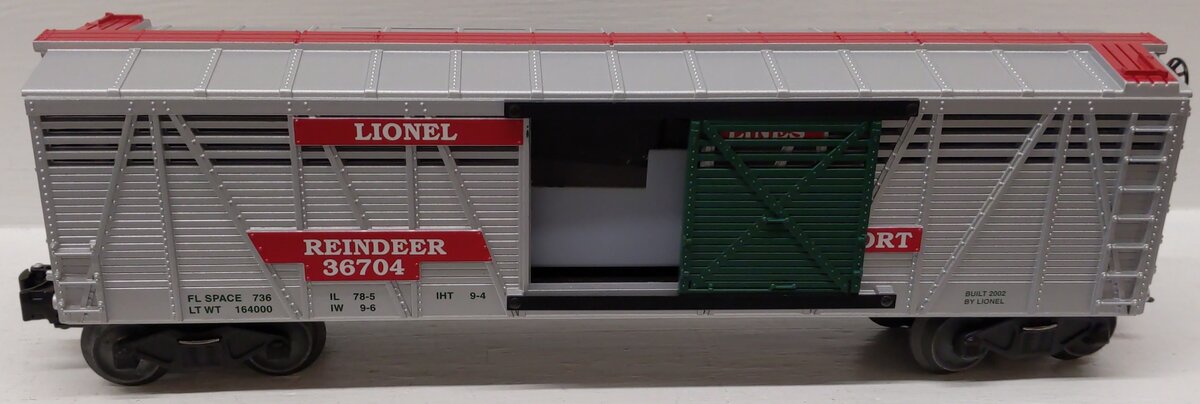 Lionel 6-36704 O Guage Animated Reindeer Stockcar & Corral EX/Box