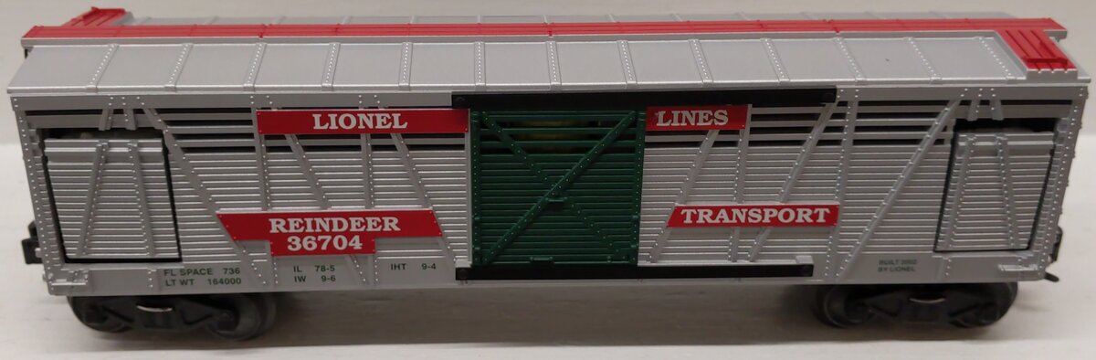 Lionel 6-36704 O Guage Animated Reindeer Stockcar & Corral EX/Box