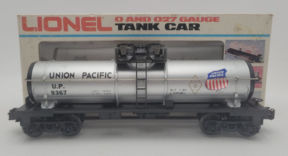 Lionel 6-9367 O Gauge Union Pacific Single Dome Tank Car #9367 VG/Box