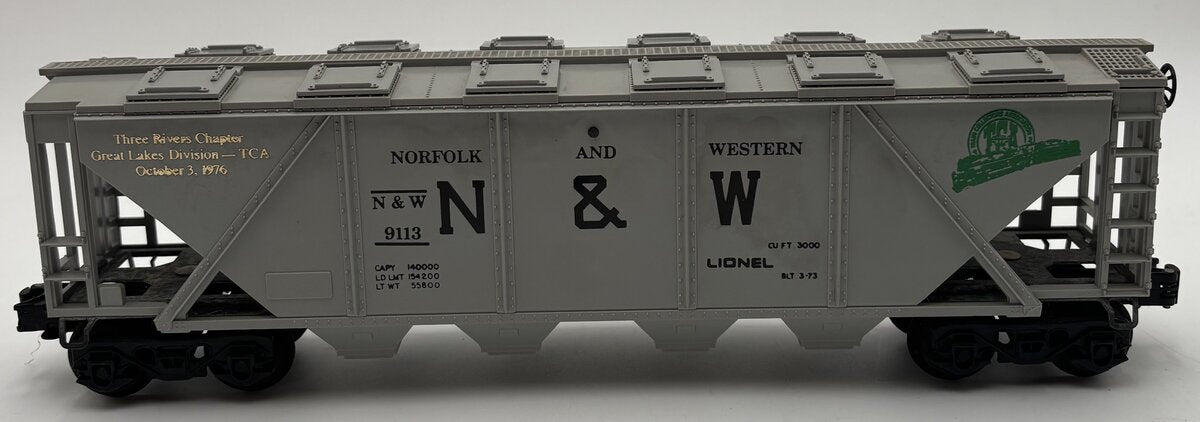 Lionel 6-9113 O Gauge Norfolk and Western Hopper with TCA Stamp EX/Box