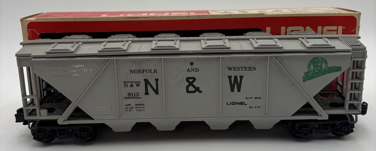 Lionel 6-9113 O Gauge Norfolk and Western Hopper with TCA Stamp EX/Box