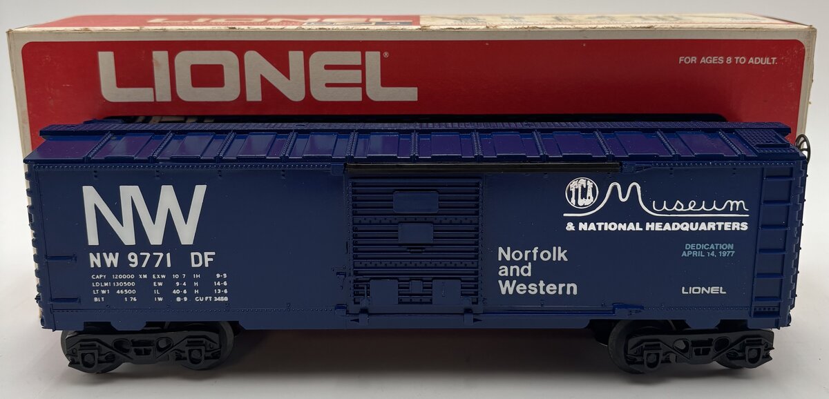 Lionel 6-9771 O Norfolk and Western Boxcar (TCA Version 1977) EX/Box