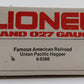 Lionel 6-9366 O Gauge Union Pacific Covered 4-Bay Hopper #9366 EX/Box