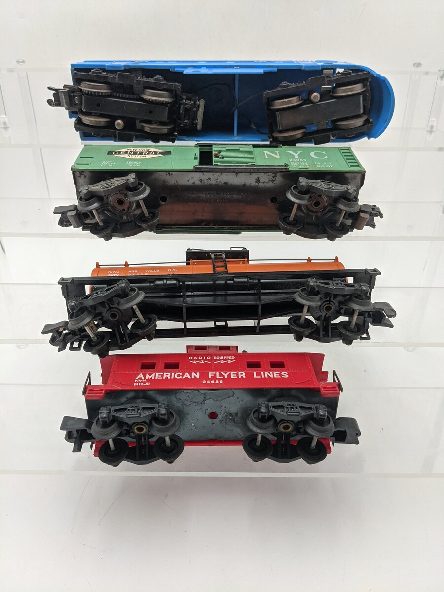 American Flyer 20710 Vintage S The Bullet Diesel Set: 21205, 25081, 24329, 24636 VG