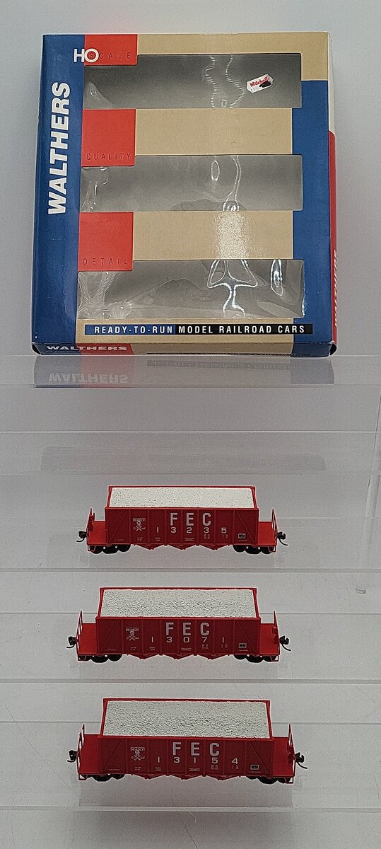 Walthers 932-370531 HO FEC 40' Ortner Aggregate Car #2 (Pack of 3) EX/Box