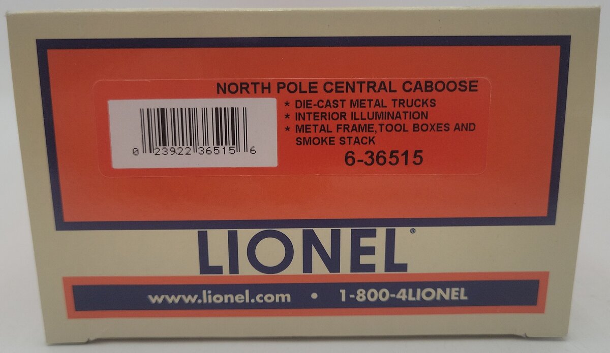 Lionel 6-36515 O gauge North Pole Central Happy Holidays Caboose EX/Box
