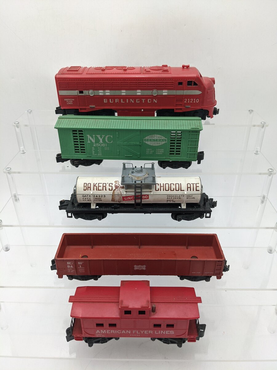 American Flyer 20715 S Vintage The Rocket Train Set: 21210/24330/24126/25081 VG