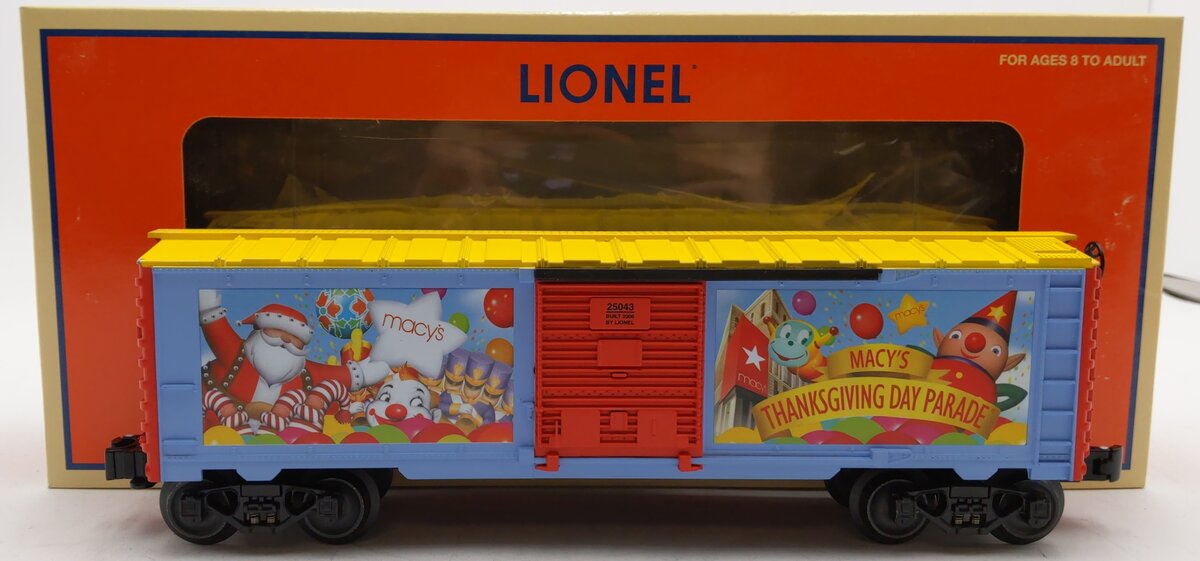 Lionel 6-25043 O Gauge Macy‘s Thanksgiving Day Parade Boxcar EX/Box