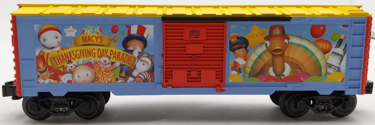 Lionel 6-25043 O Gauge Macy‘s Thanksgiving Day Parade Boxcar EX/Box