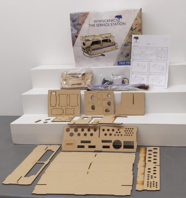 WWScenics WSLC-017 OO / HO Scale Loco Service Station Laser Cut Wood Kit EX/Box