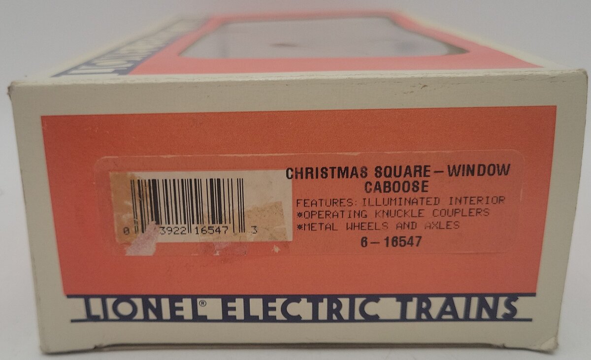 Lionel 6-16547 O Gauge Christmas Lighted Caboose EX/Box