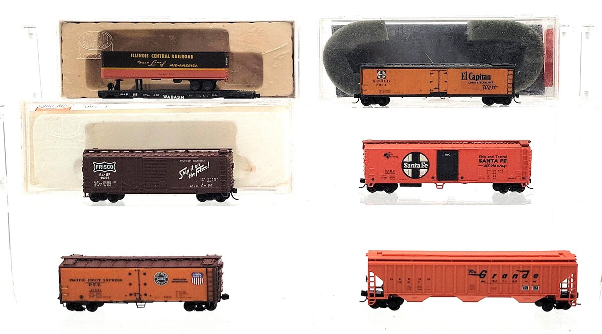 Con-Cor, Bachmann, Unimate, & Other N Scale Assorted Freight Cars [6] VG