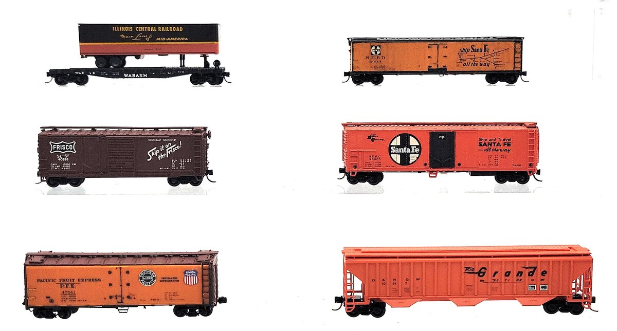 Con-Cor, Bachmann, Unimate, & Other N Scale Assorted Freight Cars [6] VG