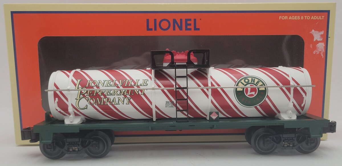 Lionel 6-26196 O Gauge Candy Cane Single Dome Tank Car #26196 EX/Box