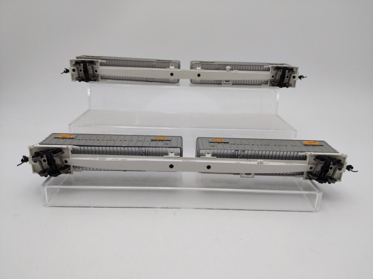 Walthers 932-240853 HO P&LE Gold Mark III Flexi-Van Flat w/Trailers (Set of 2) EX