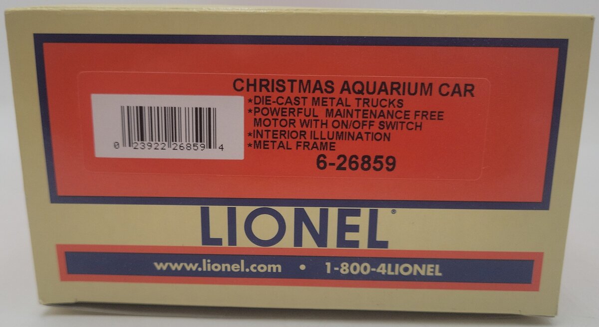 Lionel 6-26859 O Gauge Lionelville Christmas Aquarium Car EX/Box