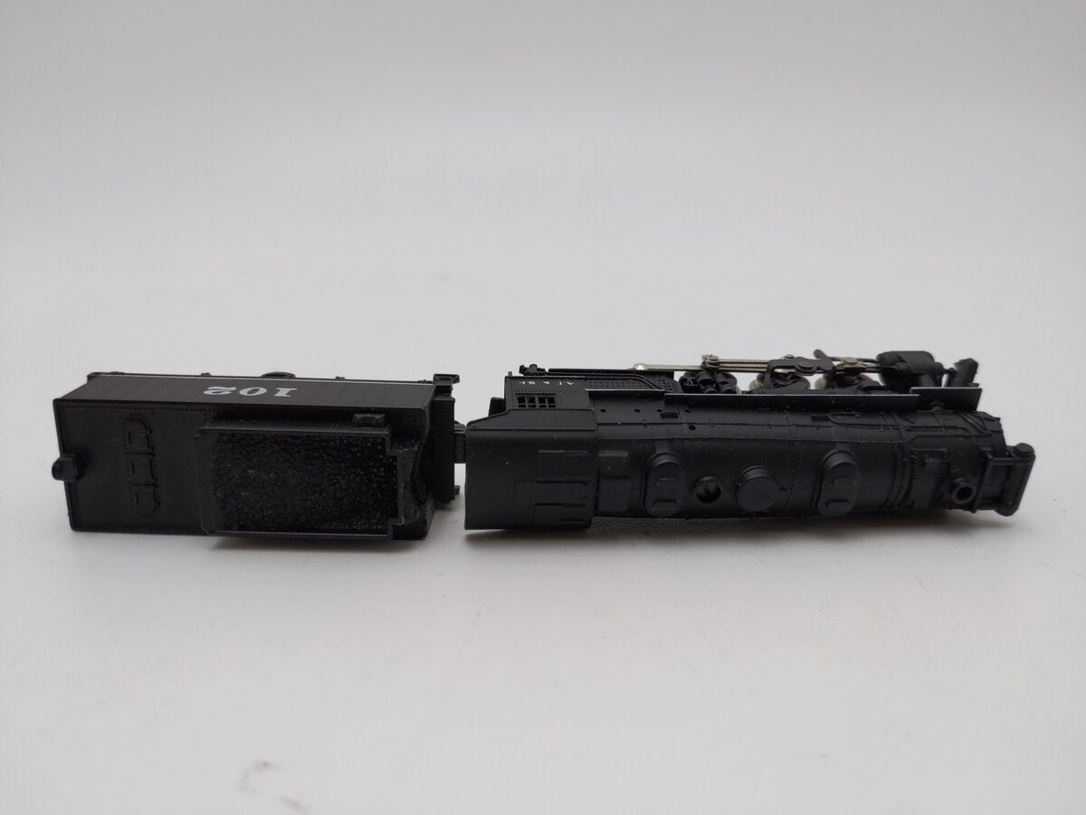Atlas 2111 N Scale Atchison Topeka Santa Fe 0-8-0 Steam Locomotive & Tender #102 EX