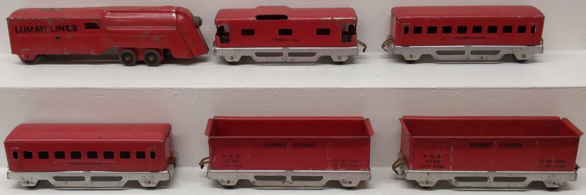 Marx Vintage O Gauge Lumar Lines Passenger & Freight Diesel Locomotive Set/Box