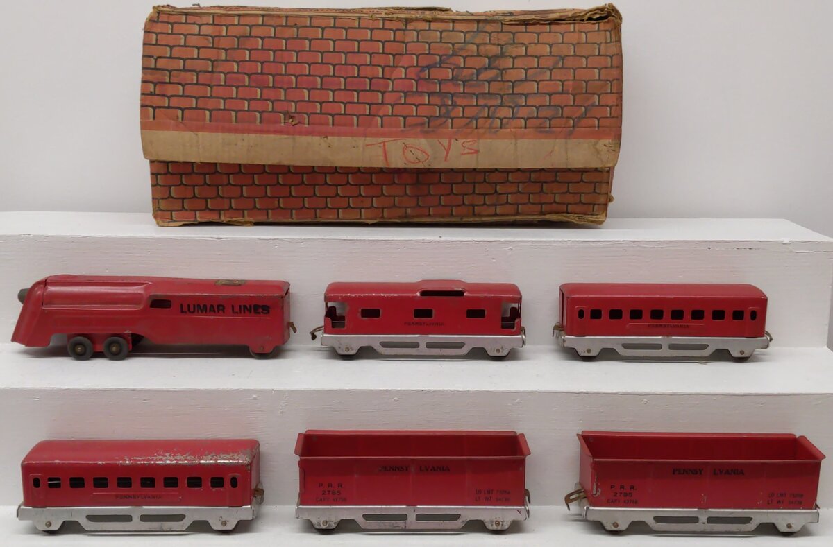 Marx Vintage O Gauge Lumar Lines Passenger & Freight Diesel Locomotive Set/Box