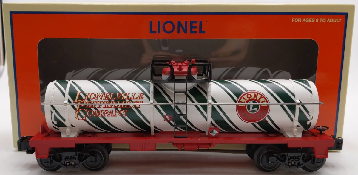 Lionel 6-36108 O Gauge Candy Cane Single Dome Tank Car EX/Box