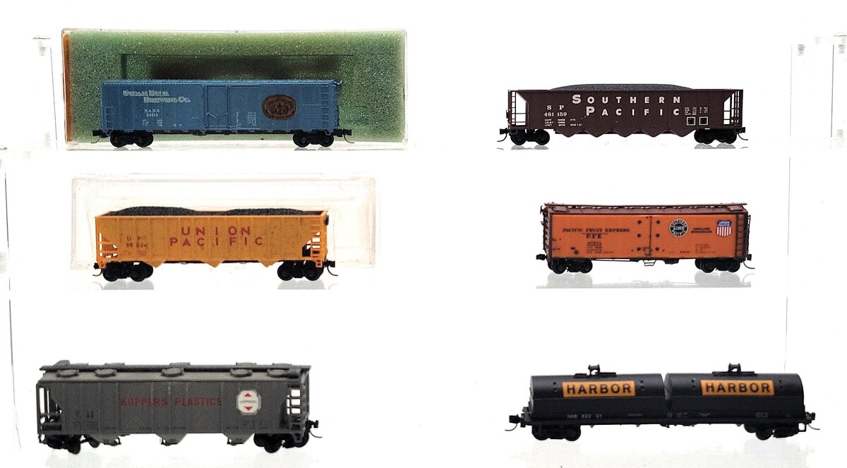 Con-Cor, Bachmann, Unimate, & Other N Scale Assorted Freight Cars [6] VG