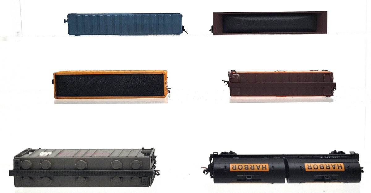 Con-Cor, Bachmann, Unimate, & Other N Scale Assorted Freight Cars [6] VG