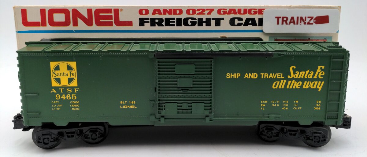 Lionel 6-9465 O Gauge AT&SF Green Boxcar #9465 EX/Box