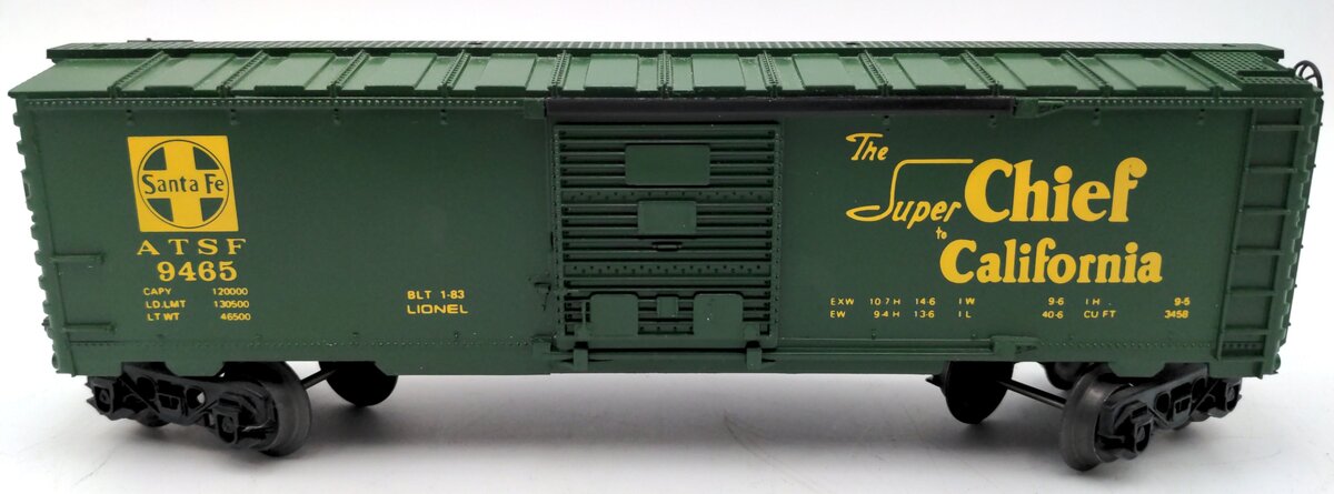 Lionel 6-9465 O Gauge AT&SF Green Boxcar #9465 EX/Box