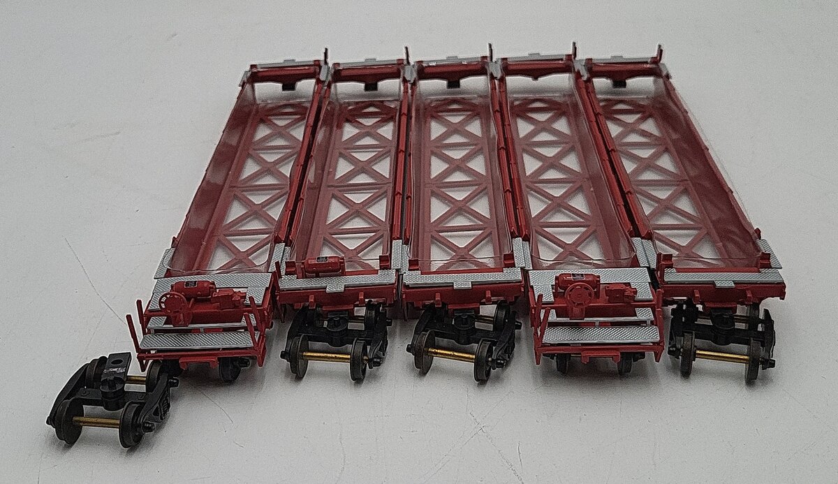 Con-Cor 0001-001954 HO Scale Santa Fe Tin Stack Container Cars (Set of 5) VG/Box